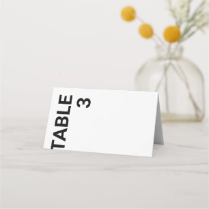 Minimal bold letters Wedding white place card