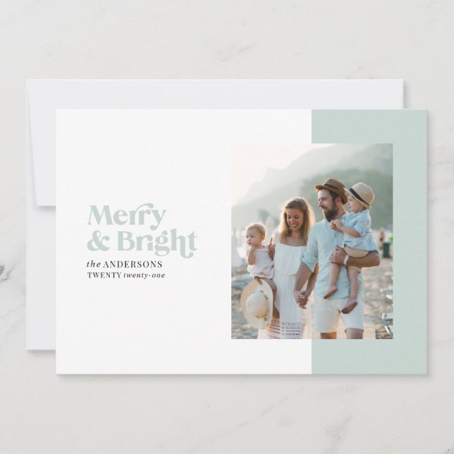 Minimal bold modern Christmas photo Holiday Card (Front)