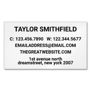 Minimal Bold Modern Trendy Magnetic Business Card