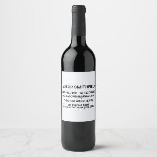 Minimal Bold Modern Trendy Wine Label