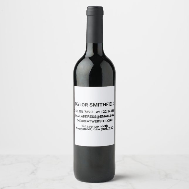 Minimal Bold Modern Trendy Wine Label (Front)
