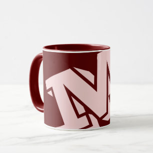 Minimal Bold Monogram Maroon Burgundy Blush Pink  Mug