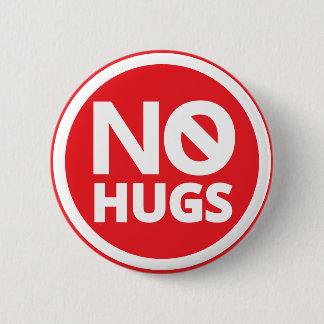 Minimal Bold Red Text No Hugs 2 Inch Round Button