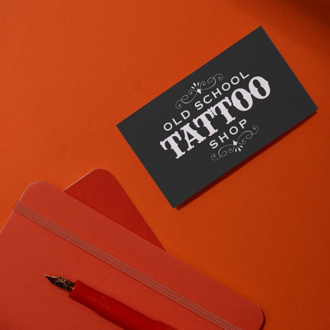 Minimal Bold Tattoo Artist Business Card (Creator Uploaded)