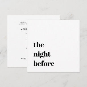Minimal Bold Typography Wedding Dinner Rehearsal Invitation