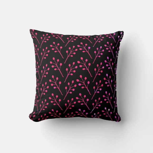 Minimal Botanical Art Pattern  Throw Pillow (Front)