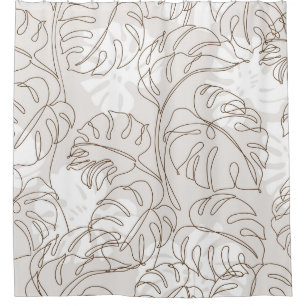 Minimal botanical art seamless pattern. Tropical m