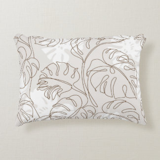 Minimal botanical art seamless pattern. Tropical m Accent Pillow