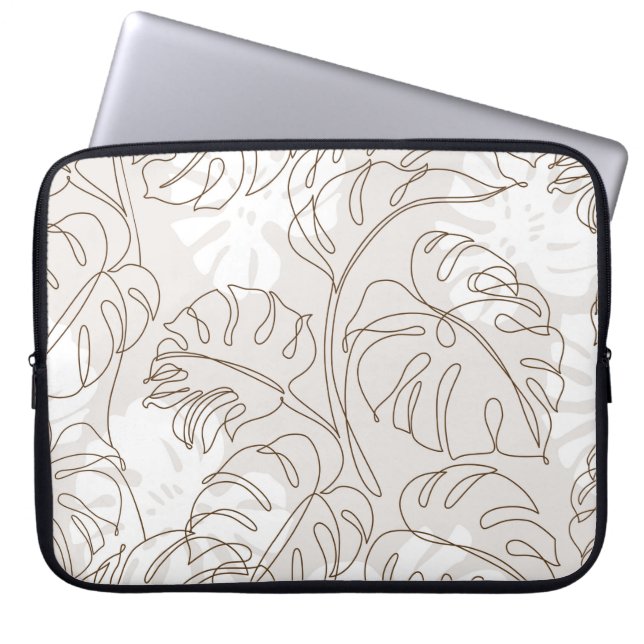 Minimal botanical art seamless pattern. Tropical m Laptop Sleeve (Front)