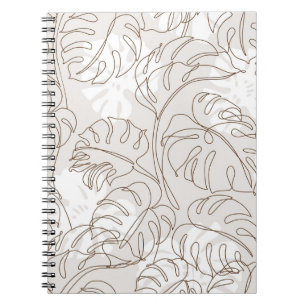 Minimal botanical art seamless pattern. Tropical m Notebook
