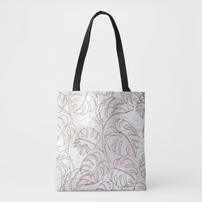 Minimal botanical art seamless pattern. Tropical m Tote Bag (Front)