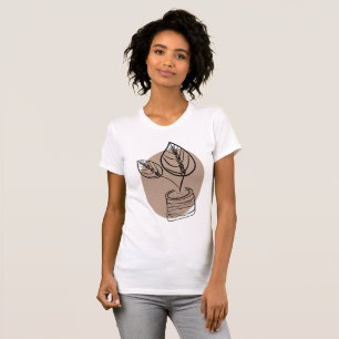 Minimal Botanical Calathea Plant Art T-Shirt