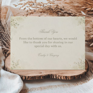 Minimal Botanical Elegant Thank You Card