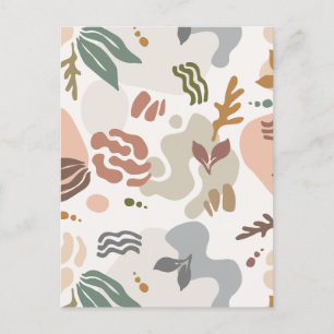 Minimal botanical floral holiday postcard