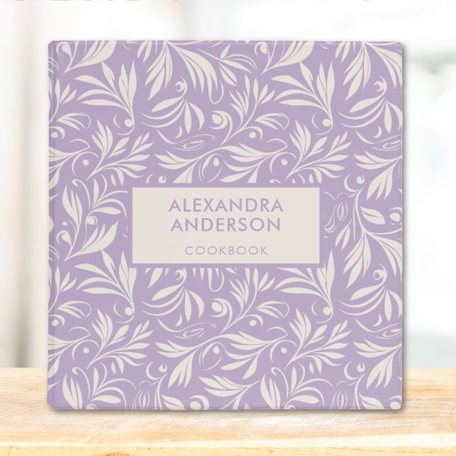Minimal Botanical Floral Purple Leaves Pattern  Binder (Minimal Botanical Floral Purple Leaves Pattern 3 Ring Binder)