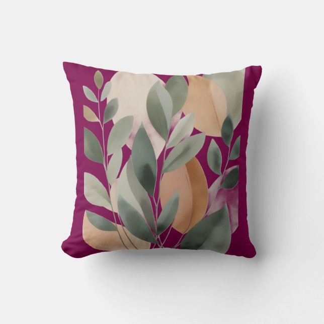 Minimal Botanical Leaf Pattern pillows (Front)