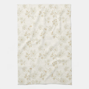 Minimal Botanical Line Art Pattern (2) Kitchen Towel