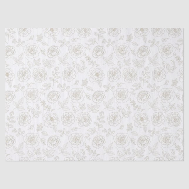 Minimal Botanical Line Art Pattern (4) Tissue Paper (Front)