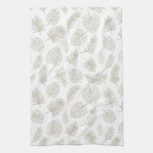 Minimal Botanical Line Art Pattern (6) Kitchen Towel