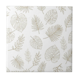 Minimal Botanical Line Art Pattern (6) Tile