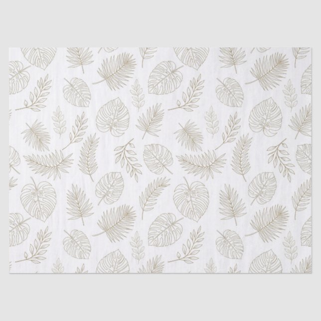 Minimal Botanical Line Art Pattern (6) Tissue Paper (Front)