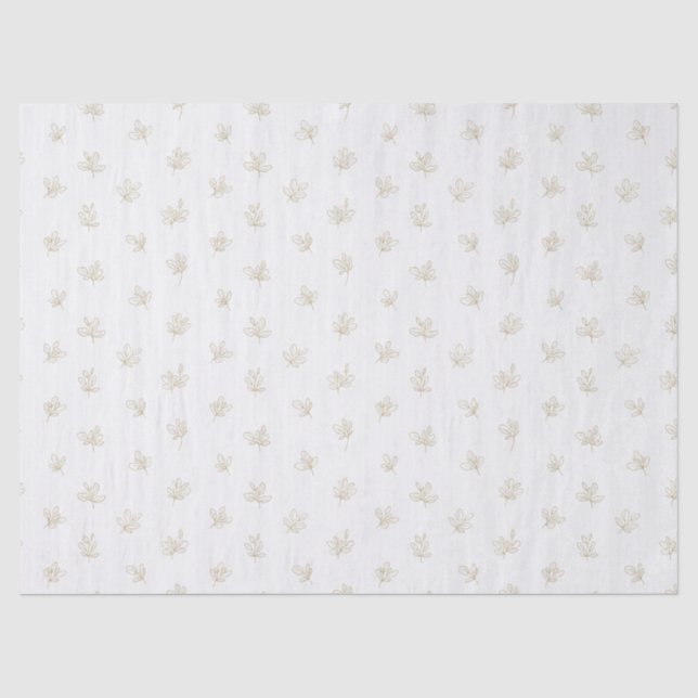 Minimal Botanical Line Art Pattern (7) Tissue Paper (Front)