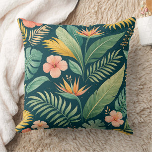 Minimal Botanical Pattern Throw Pillow