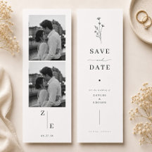 Minimal Botanical Photo Bookmark Save The Date.