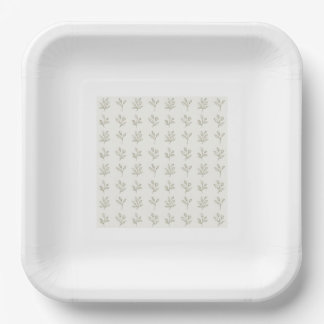 Minimal Botanical Square Paper Plates