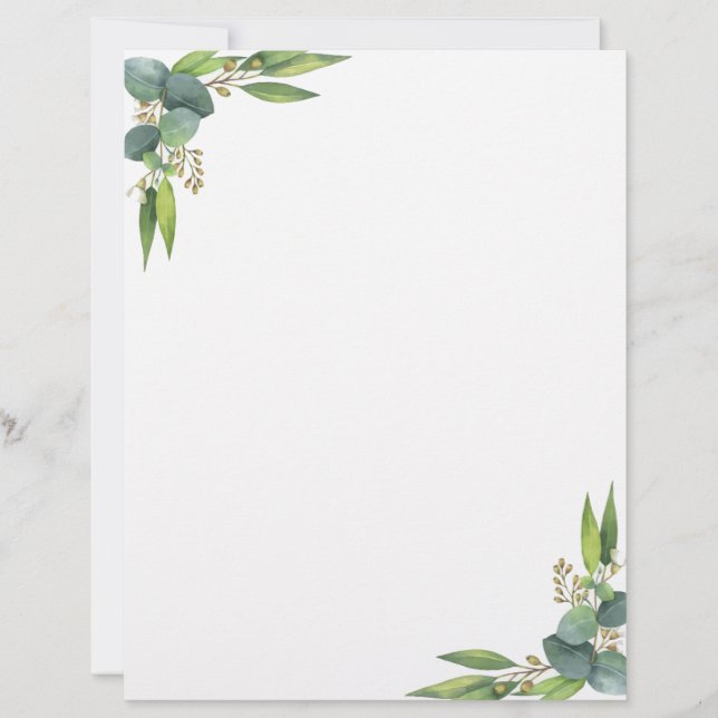 Minimal Botanical Writing Paper (Front)