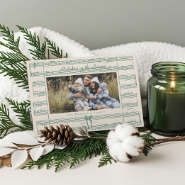 Minimal Bow Fa La La Sheet Music Photo Christmas Holiday Card