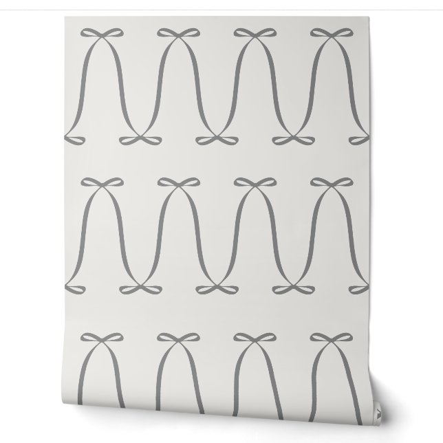 Minimal Bow Pattern Elegant Neutral Modern design Wallpaper (Unrolling)