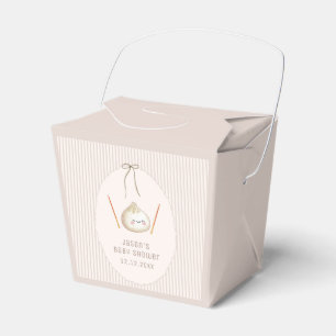 Minimal Boy Kawaii Bow Asian Dumpling Baby Shower Favor Box