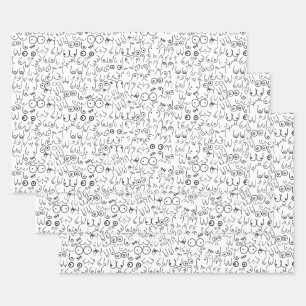 minimal breast woman design wrapping paper sheet