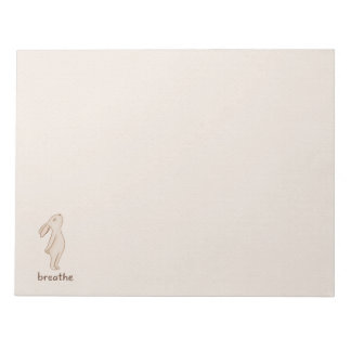 Minimal Breathe Bunny Desk Notepad