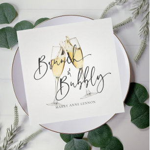 Minimal Bridal Brunch and Bubbly Napkins