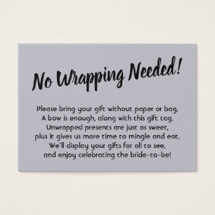 Minimal Bridal No Wrap Shower Blue Gift Card
