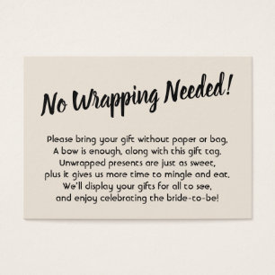 Minimal Bridal No Wrap Shower Cream Gift Card