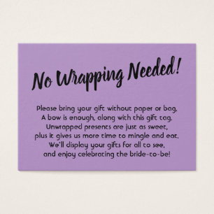 Minimal Bridal No Wrap Shower Purple Gift Card