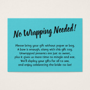 Minimal Bridal No Wrap Shower Turquoise Gift Card
