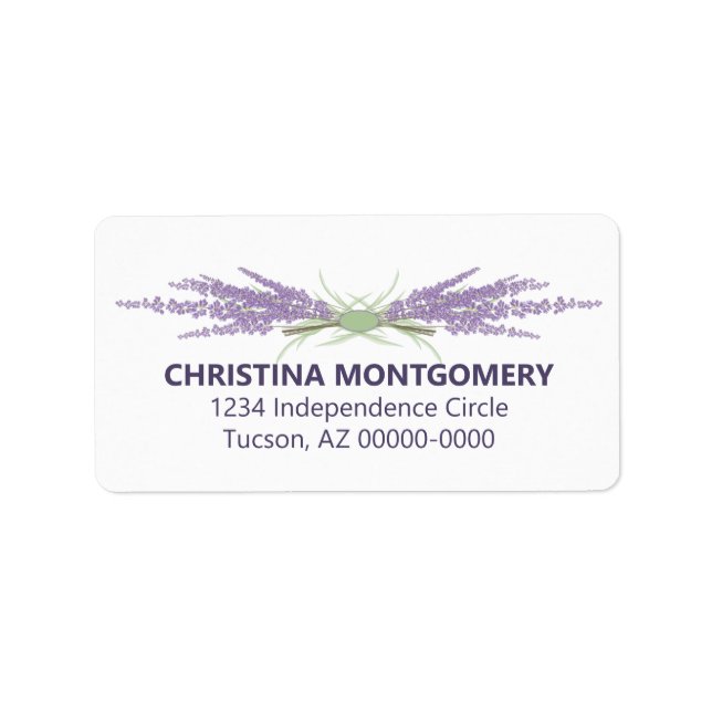 Minimal Bridal Shower Lavender Flower Herb Bundles Label (Front)