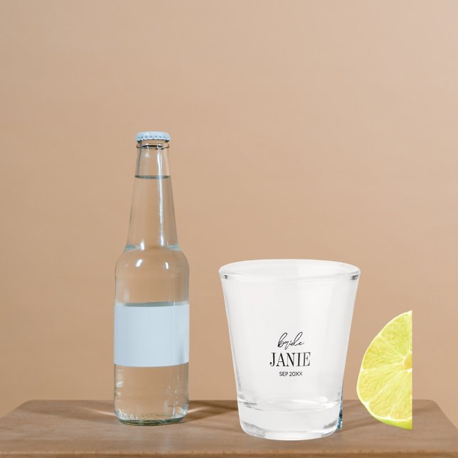 Minimal Bride Bachelorette Party Shot Glass (Creator Uploaded)
