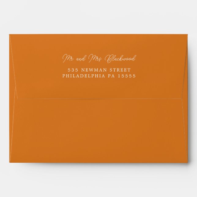 Minimal Bright Mustard Yellow Return Address Envel Envelope (Back (Top Flap))