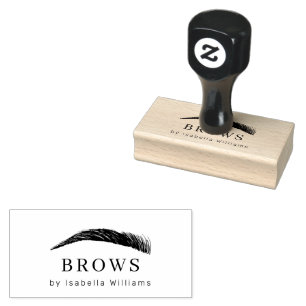 Minimal Brow Artist Logo Rubber Stamp