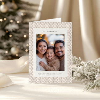 Minimal Brown and White Snowflake Christmas Card