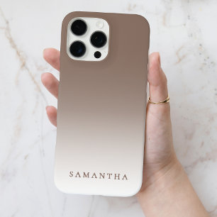 Minimal Brown Gradient Modern Classy Personalized iPhone 16 Pro Max Case