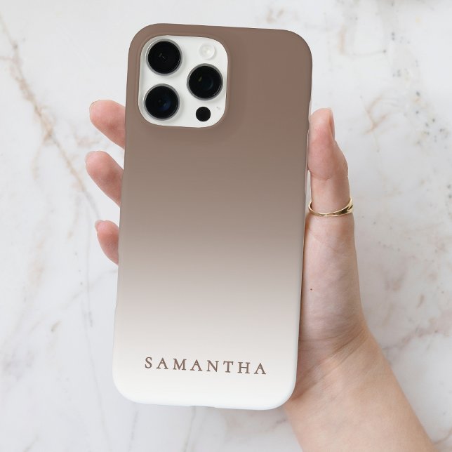 Minimal Brown Gradient Modern Classy Personalized Case-Mate iPhone Case (Minimal Brown Gradient Modern Classy Personalized Case-Mate iPhone Case)