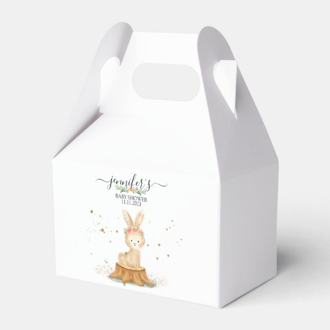 Minimal Bunny Rabbit wildlife farm forest animal Favor Box (Front Side)