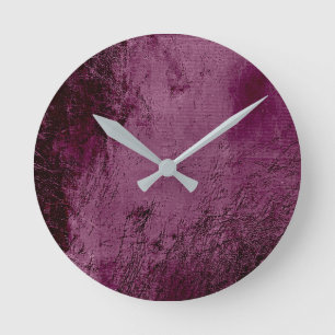 Minimal Burgundy Bordeaux Beetroot Noir Glass Round Clock