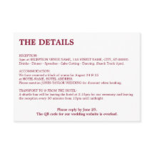 Minimal Burgundy QR Code Wedding Details
